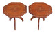 Antique pair of small folding brass inlaid hardwood (padauk) tables C1910