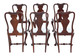 Antique fine quality set of 6 Queen Anne revival mahogany dining chairs C1900
