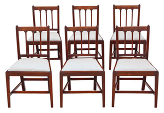 Antique fine quality set of 6 Georgian mahogany dining chairs C1800