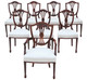 Antique fine quality set of 8 (7 + 1) mahogany dining chairs 19th Century