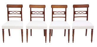Antique fine quality set of 4 early 19th Century mahogany dining chairs