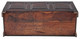Antique large Georgian 18C 3 panel oak mule chest coffer ottoman log basket