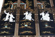 6 large Chinoiserie black lacquer wall panels late 20th Century