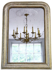 Antique 19th Century large quality French gilt overmantle wall mirror