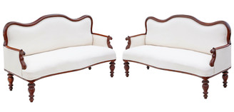 Antique very fine quality pair of 19th Century mahogany sofas