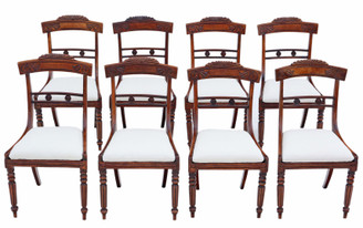 Antique fine quality set of 8 Regency mahogany dining chairs C1830