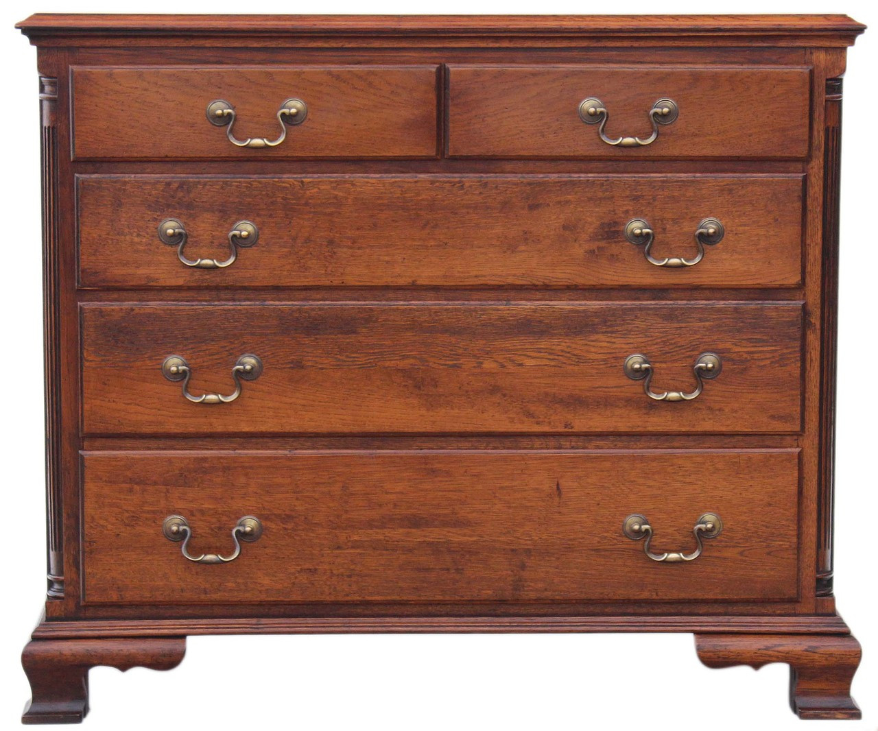 Antique Heavy Quality Georgian Oak Chest Of Drawers Reproduction