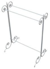 Antique Gothic steel wrought iron towel rail stand early 20C