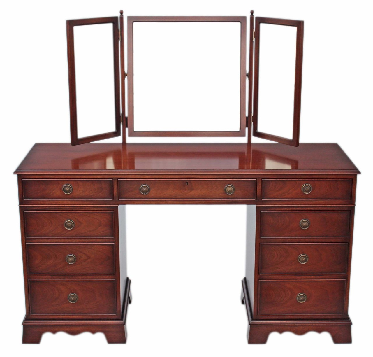 Antique Bevan Funnell Reprodux Mahogany Writing Desk Dressing