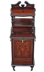 Antique quality Victorian rosewood perdonium bedside table cabinet coal box