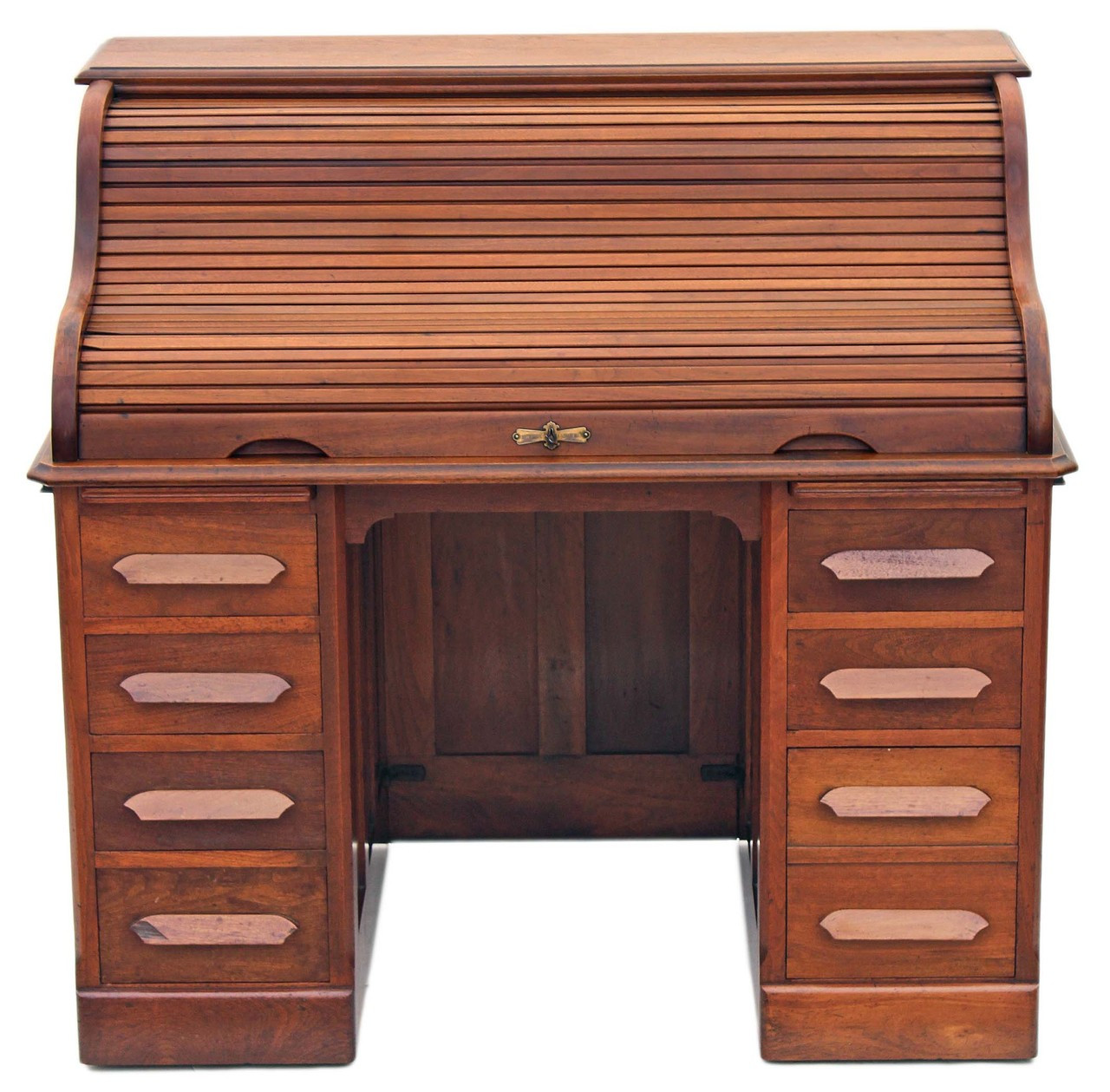 Antique Quality American Walnut Large Roll Top Desk Writing