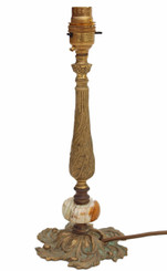 Antique quality ormolu brass onyx table lamp mid 20th Century 