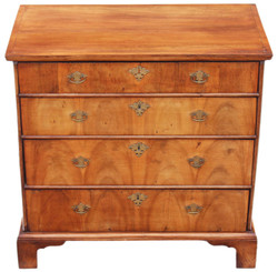 Antique small Georgian 18C walnut chest of drawers