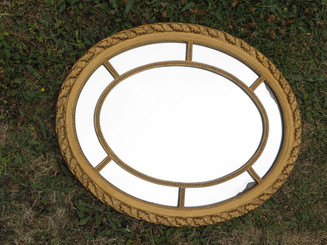 Antique gold old wooden framed mirror gilt gesso