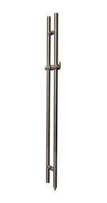 Pro-Line Series: 60" Locking Ladder Pull Handle - Back-to-Back, Brushed Satin US32D/630 Finish, 316 Exterior Grade Stainless Steel Alloy