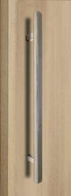 One Sided 1" x 1" Square Ladder Pull Handle, Polished US32/629 Finish, 304 Grade Stainless Steel Alloy