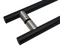 Upclose Product Image Pro-Line Series: Ladder Pull Handle - Back-to-Back, Matte Black Powder Coated / Brushed Satin Posts, 304 Grade Stainless Steel Alloy