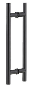 Shower Door 12" Ladder Style Back-to-Back Pull Handle,  3/4" diameter (Black Stainless Steel Finish)