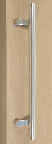 Pro-Line Series:  One Sided Postmount Offset Ladder Pull Handle, Polished US32/630 Finish, 316 Exterior Grade Stainless Steel Alloy