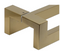 Close-up Pro-Line Series: 45º Offset 1.5" x 1" Rectangular Pull Handle - Back-to-Back, Satin Brass Finish, 316 Exterior Grade Stainless Steel Alloy