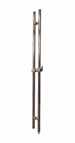 Pro-Line Series: 84" Locking Ladder Pull Handle - Back-to-Back, Polished US32/629 Finish, 316 Exterior Grade Stainless Steel Alloy