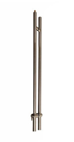 Pro-Line Series: 48" Upwards Locking Ladder Pull Handle - Back-to-Back, Brushed Satin US32D/630 Finish, 316 Exterior Grade Stainless Steel Alloy