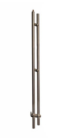 Pro-Line Series: 72" Upwards Locking Ladder Pull Handle - Back-to-Back, Brushed Satin US32D/630 Finish, 316 Exterior Grade Stainless Steel Alloy