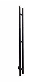 Pro-Line Series: 72" Upwards Locking Ladder Pull Handle - Back-to-Back, Matte Black Powder Coated Finish, 316 Exterior Grade Stainless Steel Alloy