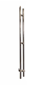 Pro-Line Series: 84" Upward Locking Ladder Pull Handle - Back-to-Back, Polished US32/629 Finish, 316 Exterior Grade Stainless Steel Alloy