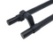 Pro-Line Series:  PostMount Offset Pull Handle with Collar - Back-to-Back, Matte Black Powder Coated Finish, 316 Exterior Grade Stainless Steel Alloy