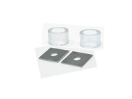 Square Metal Gaskets (Washers) and Plastic Bushings for  Pull Handles, Stainless Steel, Pack of  2