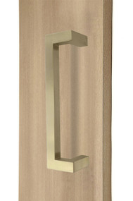 Pro-Line Series: 45º Offset 1" x 1" Square Pull Handle - Back-to-Back, Satin Brass Finish, 316 Exterior Grade Stainless Steel Alloy
