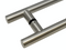 Close-up Pro-Line Series:  Ladder Pull Handle - Back-to-Back, Brushed Satin US32D/630 Finish,  316 Exterior Grade Stainless Steel Alloy