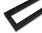 Close-up 1.5" x 1" Rectangular Pull Handle - Back-to-Back (Matte Black Powder Coated Stainless Steel Finish)