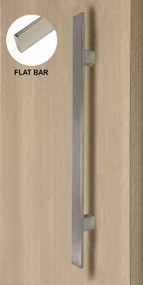 Flat Bar Ladder Pull Handle - Back-to-Back, Brushed Satin US32D/630 Finish, 304 Grade Stainless Steel Alloy