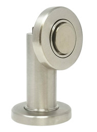 Round Face Magnetic Door Stop with hidden screw mounts (Stainless Steel Brushed Satin Finish)