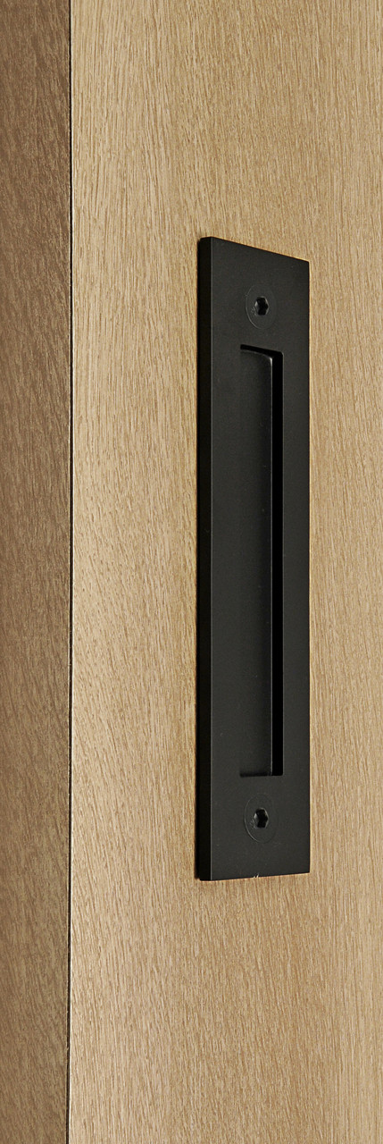 Flush Plate - Door Handle for Wood doors Black Powder Finish