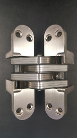 Concealed invisible hinge intended for 1-3/4” thick doors, Zinc Alloy Body, Stainless Steel Connector,  Satin Nickel Finish-1