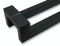 Close-up Pro-Line Series: 45º Offset 1.5" x 1" Rectangular Pull Handle - Back-to-Back, Matte Black Finish, 316 Exterior Grade Stainless Steel Alloy