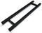 1" x 1" Square Ladder Pull Handle - Back-to-Back (Black Powder Stainless Steel Finish)