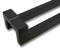 Close-up 45º Offset 1.5" x 1" Rectangular Pull Handle - Back-to-Back, Bronze Finish, 304 Exterior Grade Stainless Steel Alloy