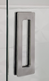 Rectangular Sliding Door Handle - 6" x 2" Back-to-Back  for Glass doors (Brushed Satin Stainless Steel Finish) mockup on glass door