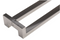 Close-up 45º Offset 1" x 1.5" Rectangular Pull Handle - Back-to-Back (Polished Stainless Steel Finish)