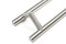 Product Close-up Pro-Line Series: 45º Offset Ladder Pull Handle - Back-to-Back, Brushed Satin US32D/630 Finish, 316 Exterior Grade Stainless Steel Alloy
