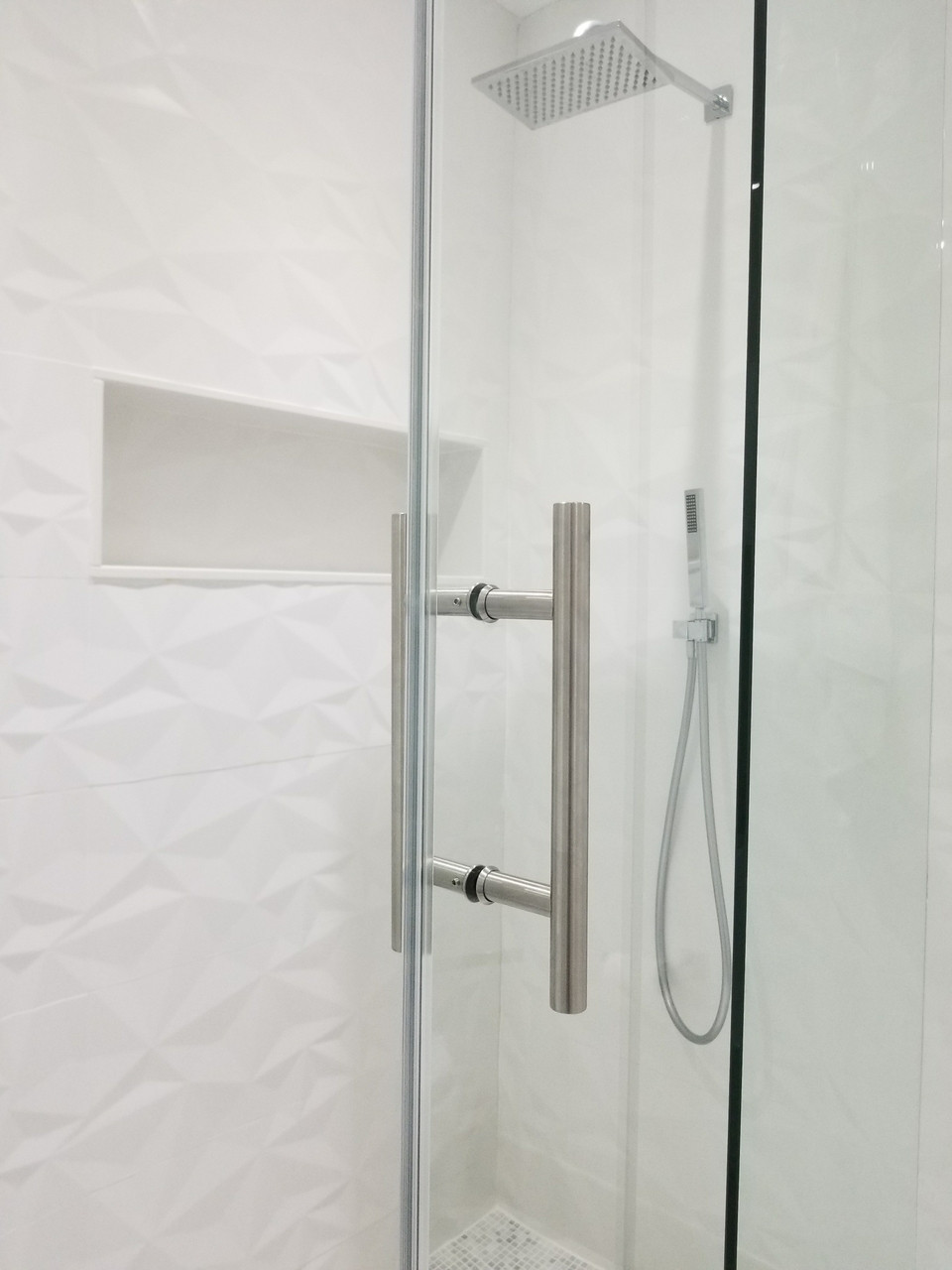 Shower Door 10 Ladder Style Back To Back Pull Handle Brushed