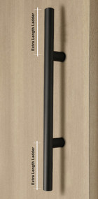 Product shot Extra Length Ladder Style Back-to-Back Push-Pull Door Handle (Matte Black Powder Coated Stainless Steel Finish)