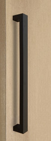One Sided 1.5" x 1" Rectangular Pull Handle, Matte Black Powder Coated Finish, 304 Grade Stainless Steel Alloy