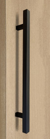 One Sided 1" x 1" Square Ladder Pull Handle, Matte Black Powder Coated Finish, 304 Grade Stainless Steel Alloy
