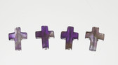 Amethyst Cross Beads Purple Stone Set of 4 With 1.3mm Hole