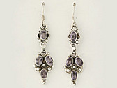 Purple Amethyst Sterling Silver Long Earrings